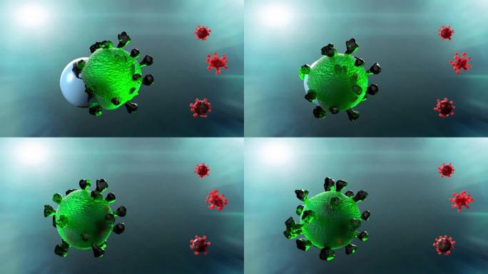 卡通Covid病毒19冠状病毒癌3d