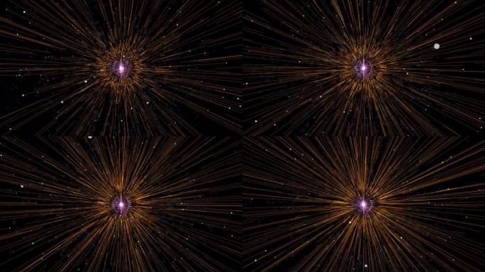 冲击波磁力波爆炸动画运动图形抽象效果包括，太阳炸弹，明亮发光多次火灾爆炸。抽象粒子背景
