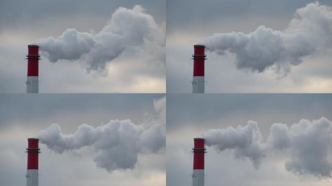 管道冒烟二氧化碳排放大气污染全球变暖