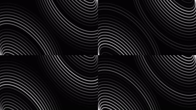 单色白色霓虹波浪线抽象运动背景