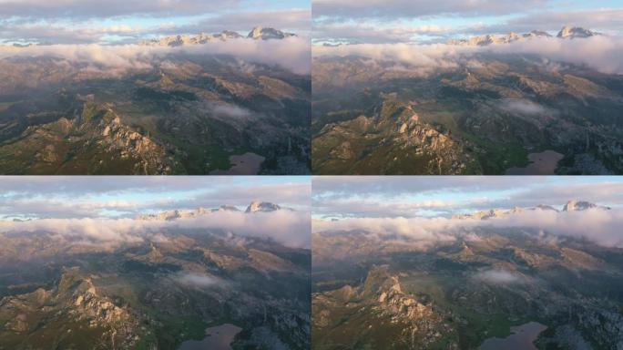 黄昏时的科瓦东加湖和山脉