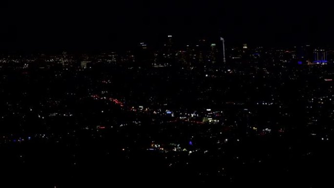 夜晚的洛杉矶城市灯光