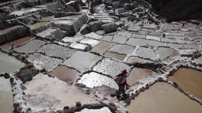 秘鲁库斯科地区圣谷中的盐矿