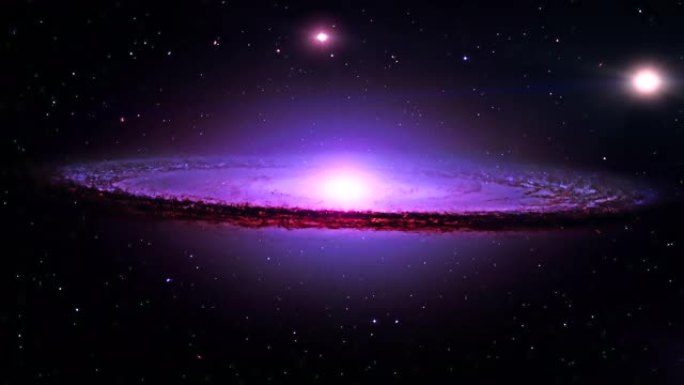 银河系中有流星，包括一块巨大的陨石，远处的行星闪闪发光