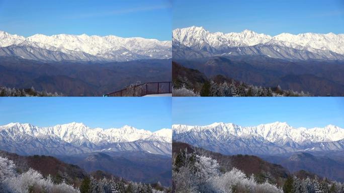 长野县日尻高原的雪域景观。