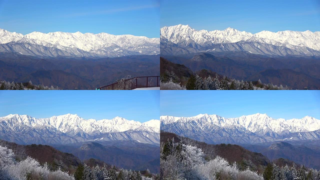 长野县日尻高原的雪域景观。