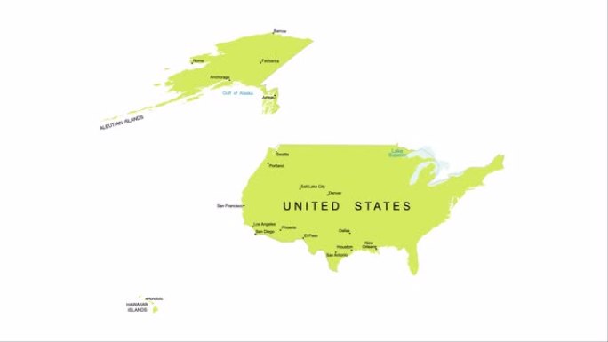 美利坚合众国地图动画