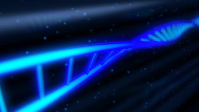 旋转双螺旋DNA分子粒子链的遗传密码-4k无缝循环运动背景动画