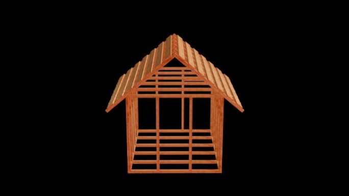 抽象架构建筑。现代框架屋计划。木制建筑之家。