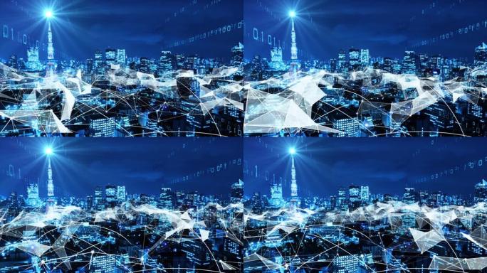 5G和AI技术，全球通信网络概念。