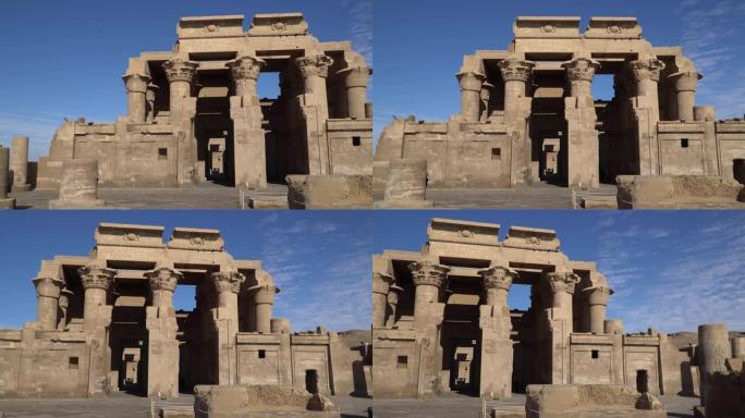 科姆·孔博神庙。Kom Ombo是埃及的一个农业城镇，以Kom Ombo神庙而闻名。它最初是一个埃及