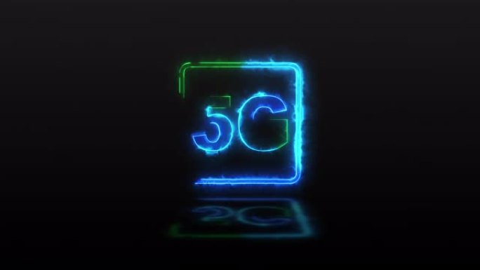 5g符号动画与豪华运动图形网络技术背景。超高速互联网广播网络和高速移动互联网。技术概念。