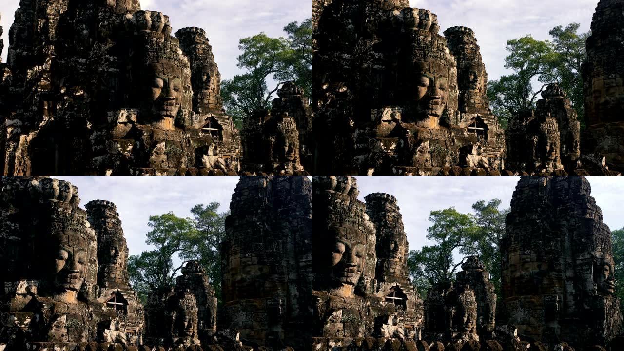 柬埔寨暹粒吴哥窟古石面巴戎寺