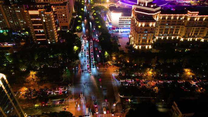 杭州西湖区教工路夜景车流延时4