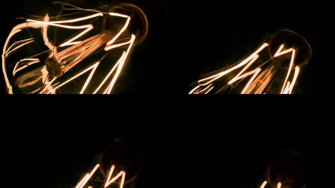 发光灯泡灯丝家用电器灯具电子产品视频素材