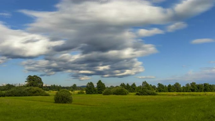 斯洛文尼亚卢布尔扬斯科巴尔耶上空云层的时间流逝