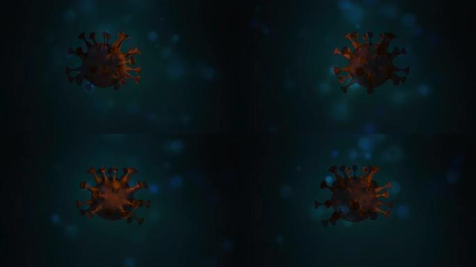 抗体攻击漂浮在深绿色背景上的外来细胞或病毒。