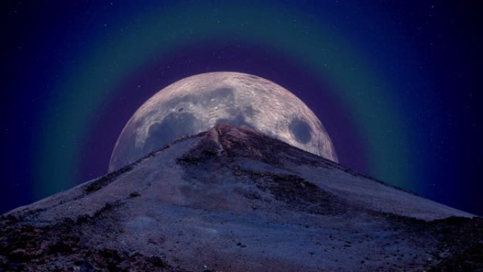 在特内里费岛上的皮科德尔泰德上空升起的月亮