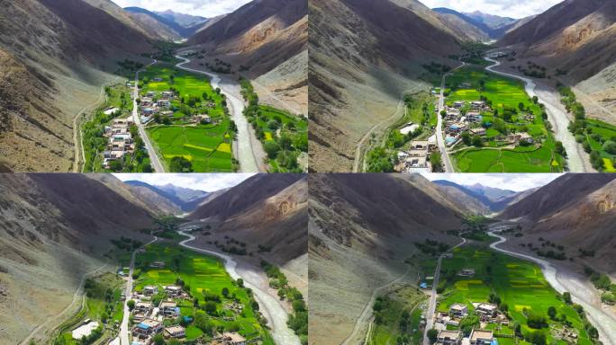 航拍县城 村庄 西藏 甘肃 西部地区