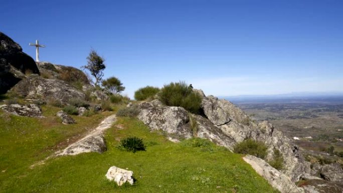 葡萄牙阿连特茹Marvao周围的景观山脉