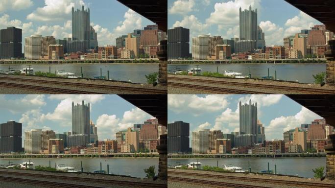 美国宾夕法尼亚州匹兹堡的风景城市天际线和河流