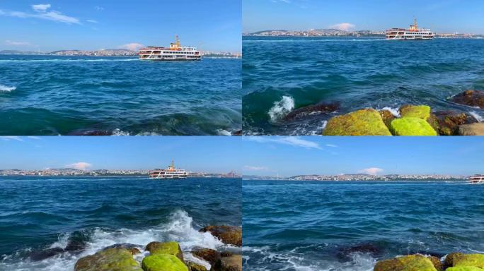 伊斯坦布尔博斯普鲁斯海峡的船只