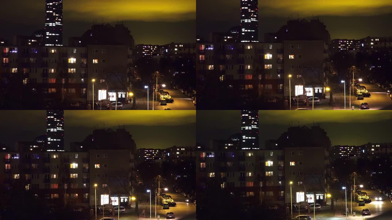 来自大型温室综合体的城市光污染