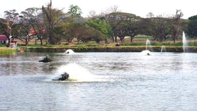 水轮曝气器和池塘喷泉