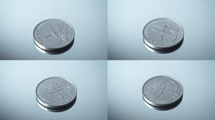 1 lats 2008-拉脱维亚共和国的Waterlily特写硬币