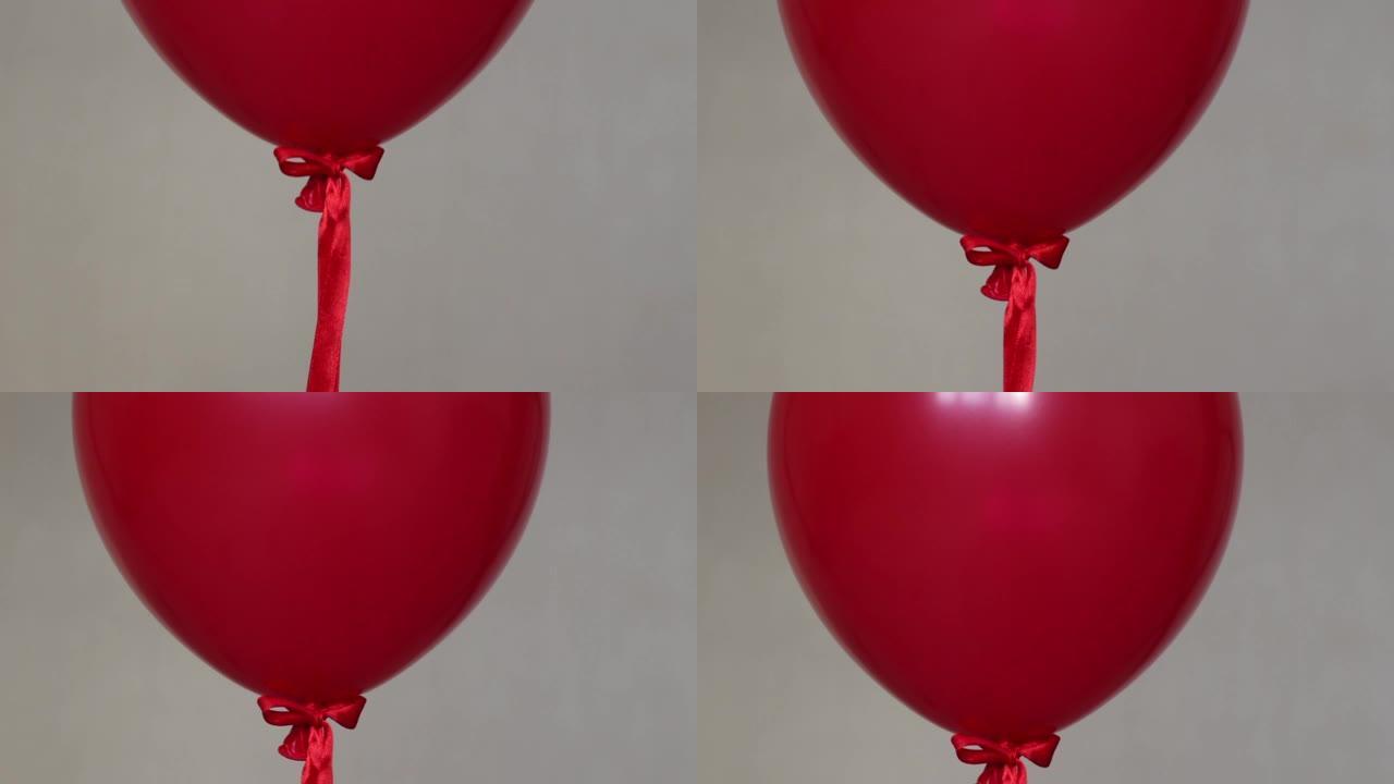 红色氦气球飞行