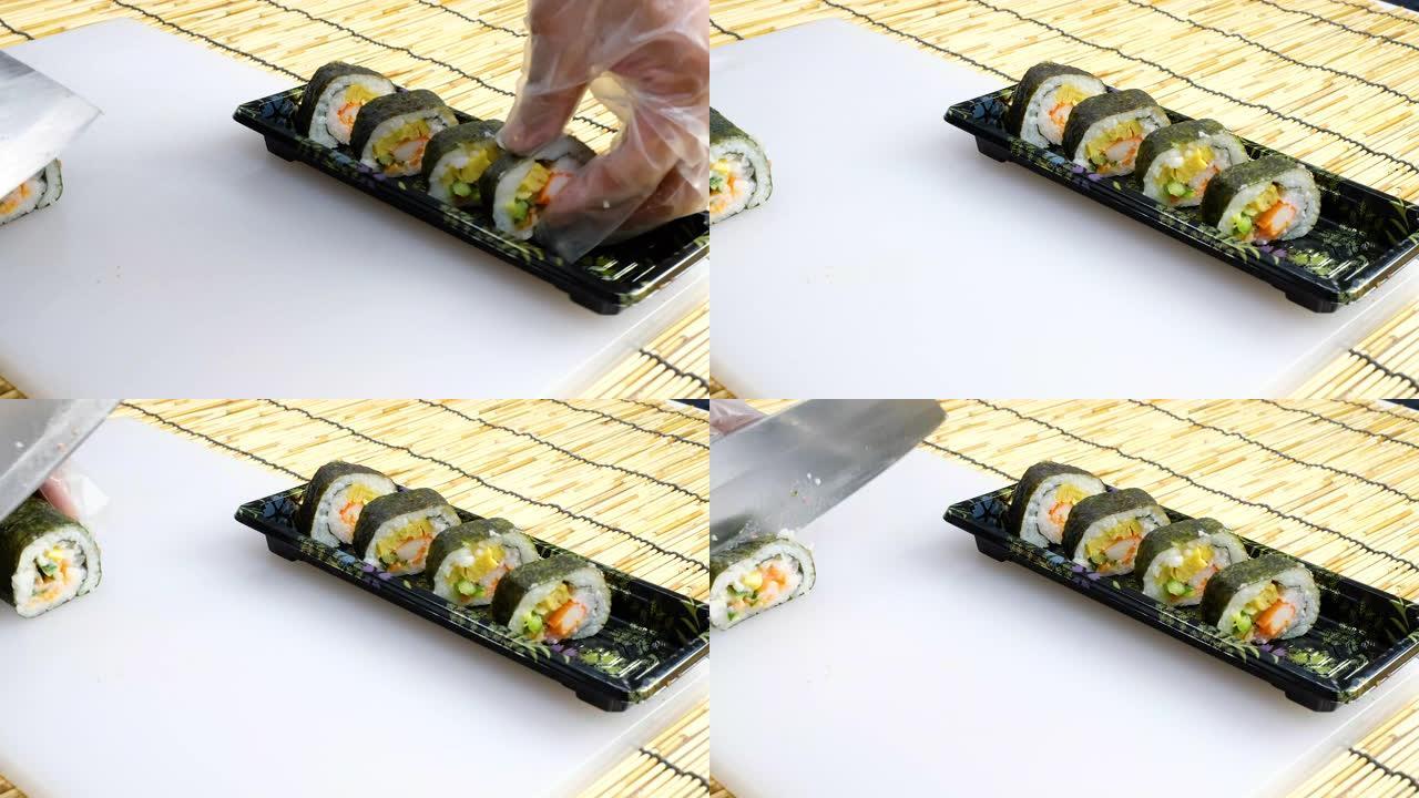 切割日本寿司卷