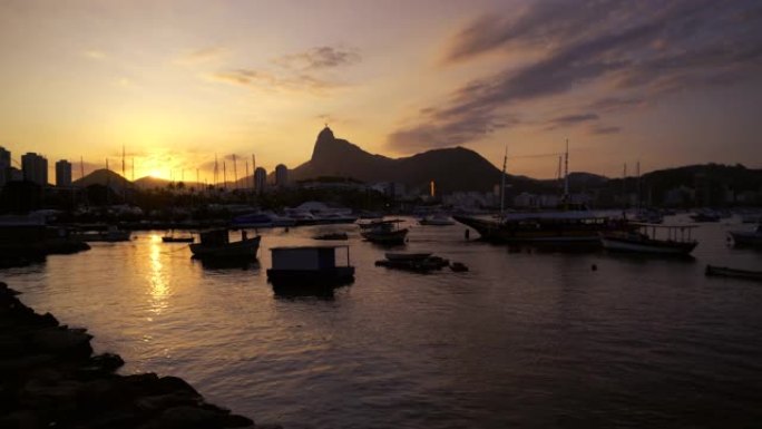 里约热内卢-日落黄金时光全景