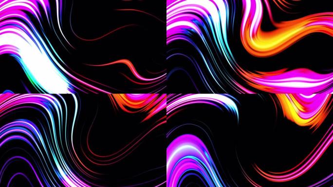 抽象光过渡动画彩色七彩光线线条曲线扭动