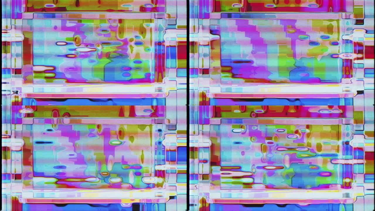 抽象数字动画。旧电视。故障错误视频损坏