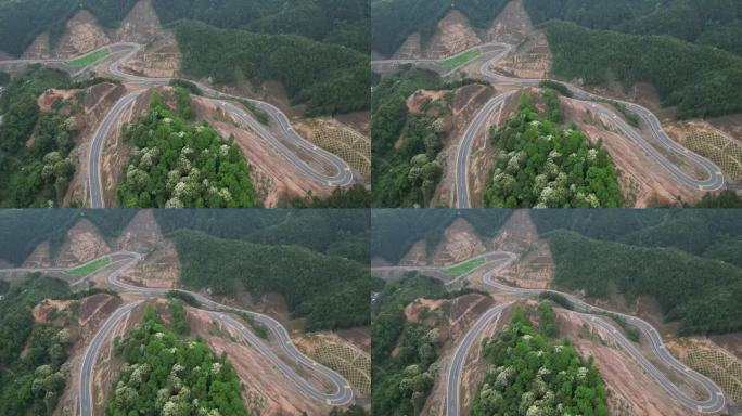 乡村盘山道路蜿蜒曲折