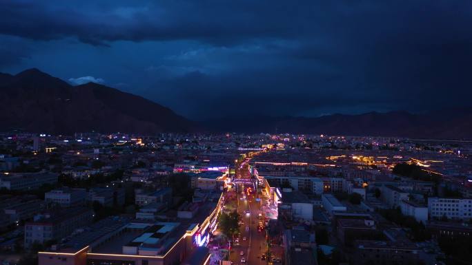 信仰之城 拉萨灯光 拉萨夜景 拉萨城市灯