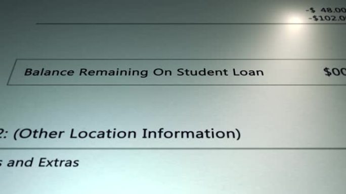 通用贷款-通用学生贷款的剩余余额-零余额-债务概念