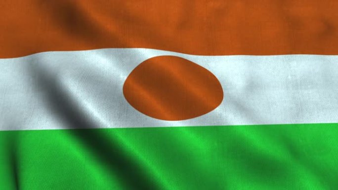 尼日尔国旗在风中挥舞。尼日尔国旗共和国