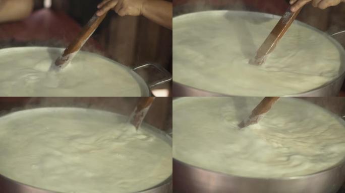 女人在农场做奶糖手工制品香甜