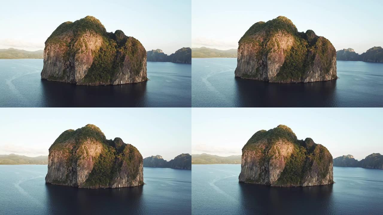 爱妮岛巴拉望菲律宾岛4k视频缩小飞行