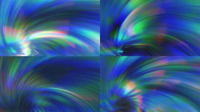 玻璃和水晶的像差和眩光形式的抽象动态蓝色背景，3d渲染