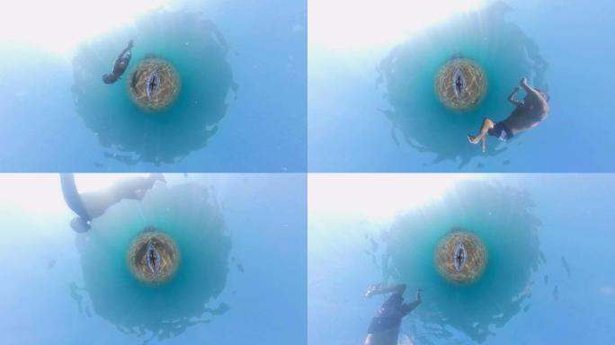水下，小星球格式度假全景镜头360度画面