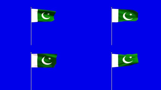 巴基斯坦升起的旗帜