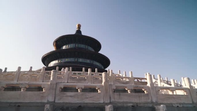 北京天坛冬日晴天祈福殿。中国传统文化。稳定射击