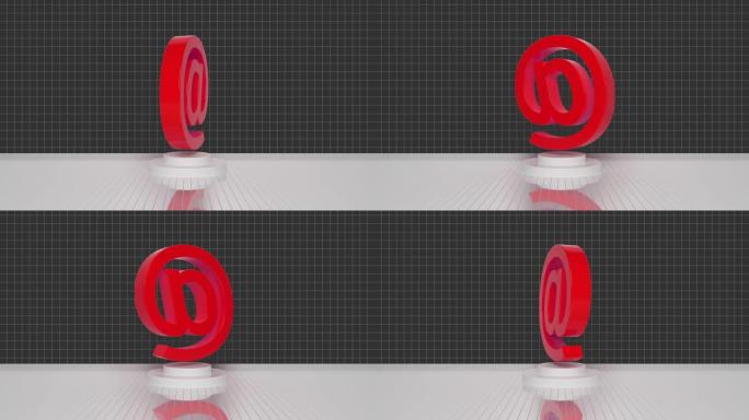 黑色背景上符号动画处的红色转弯循环