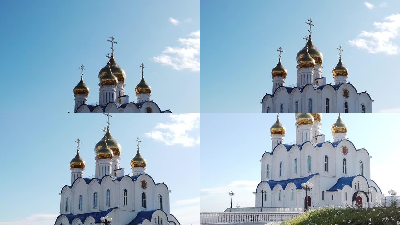 俄罗斯彼得罗巴甫洛夫斯克-堪察加的圣尼古拉斯教堂景观