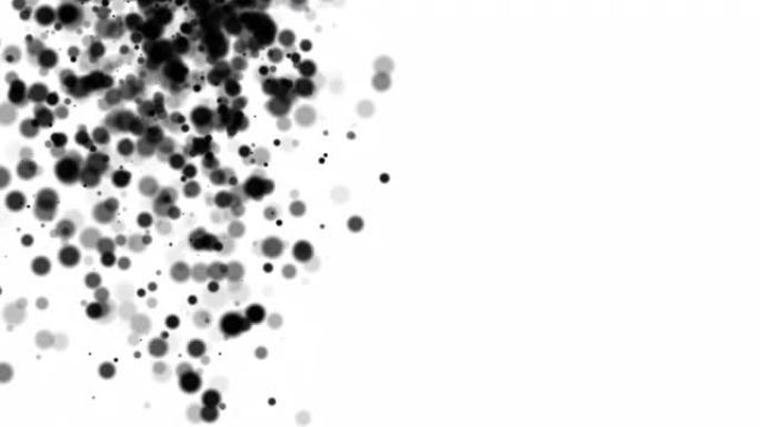 3D渲染黑色模糊斑点创建bokeh。计算机生成的抽象背景