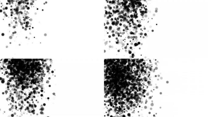 3D渲染黑色模糊斑点创建bokeh。计算机生成的抽象背景
