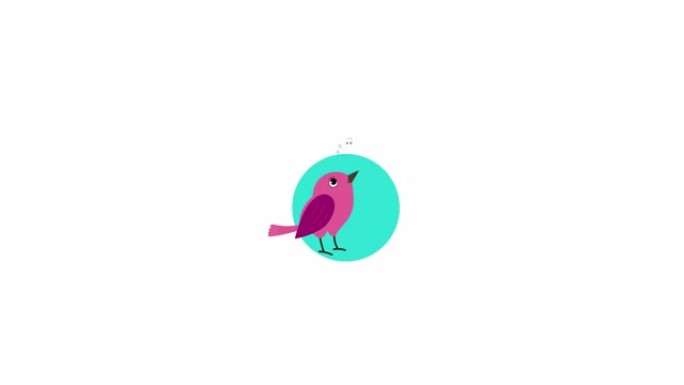 一只粉红色的鸟在唱歌