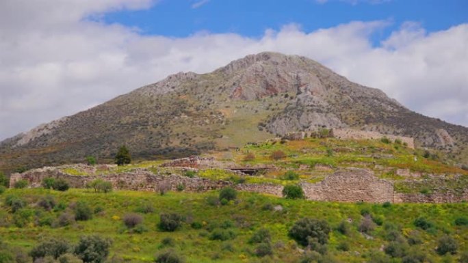 希腊伯罗奔尼撒半岛阿尔戈利斯城堡的考古遗址